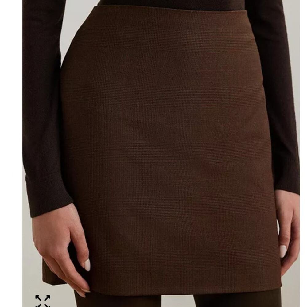Ralph Lauren Glen Plaid Light Wool Pencil Mini Skirt Petite
